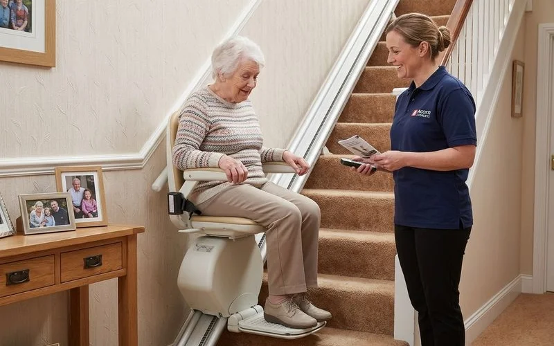Completed stairlift installation