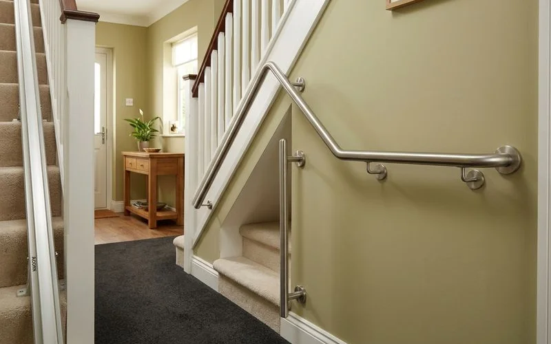 Safe accessible home with grab rails and good lighting